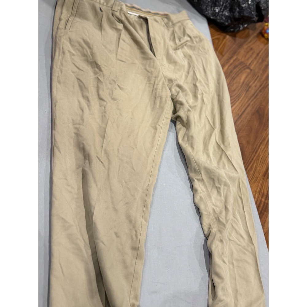 Island Mens Tommy Bahama 100% Silk Trousers 36x30 Khaki Tan
